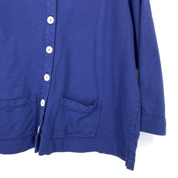 Fresh Produce Button Front Collared Shirt Womens Size XXL Blue 3/4 Sleeve - Picture 4 of 6
